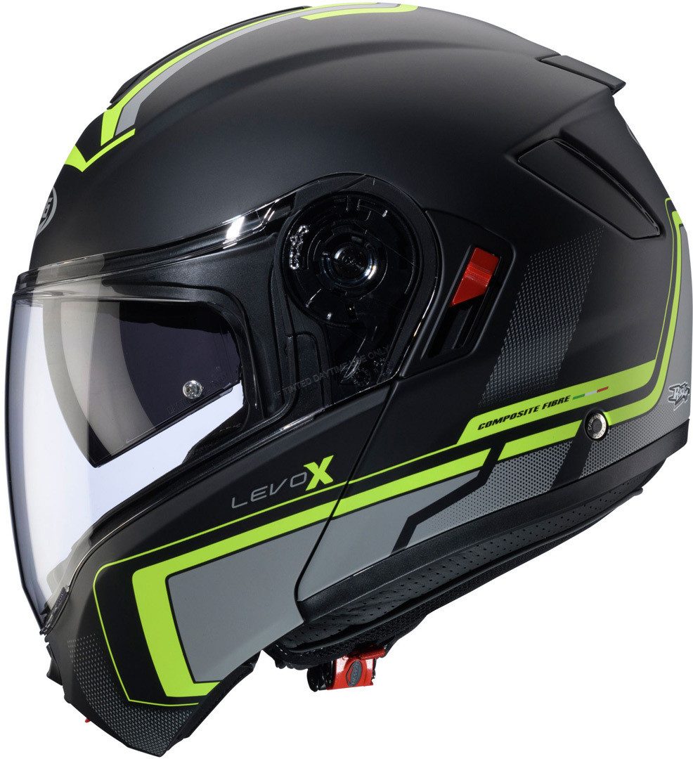 Caberg Motorradhelm Levo X Elite Klapphelm, vorbereitet für Kommunikationssystem,integriertes Sonnenvisier