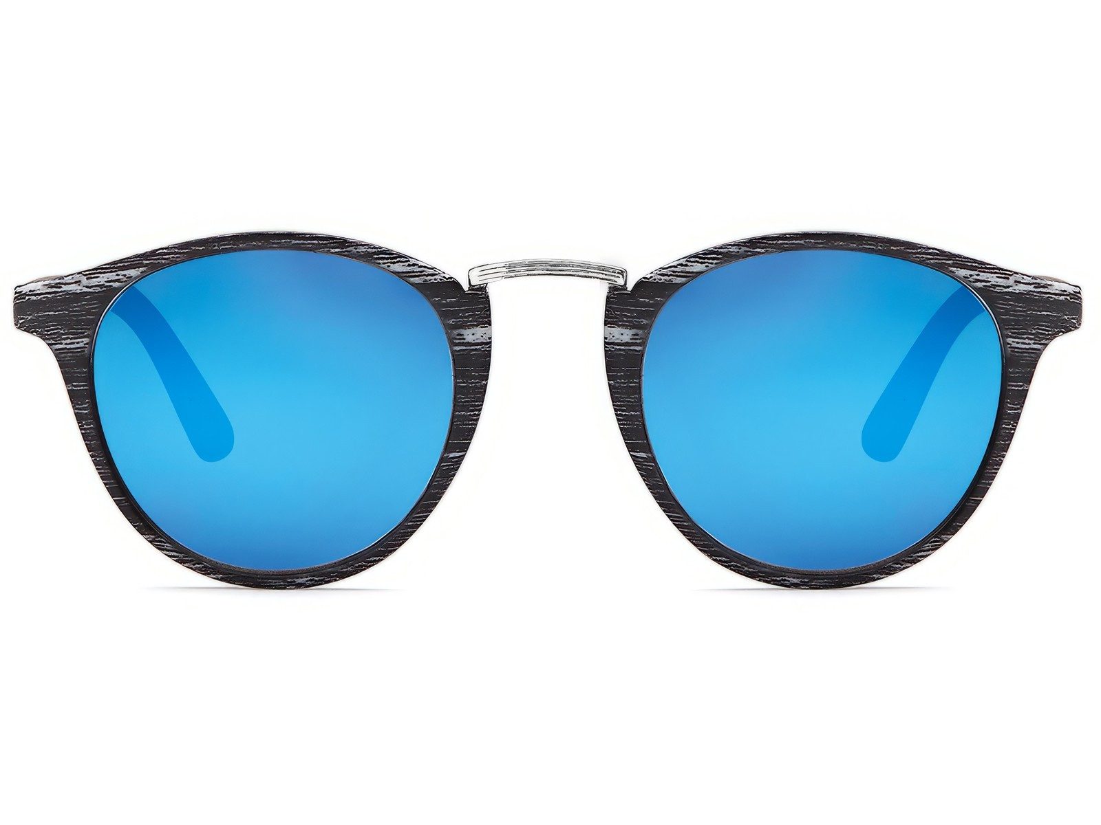 styleBREAKER Sonnenbrille Panto Sonnenbrille Holzoptik Runde Retro Brille UV400 (1-St) Verspiegelt
