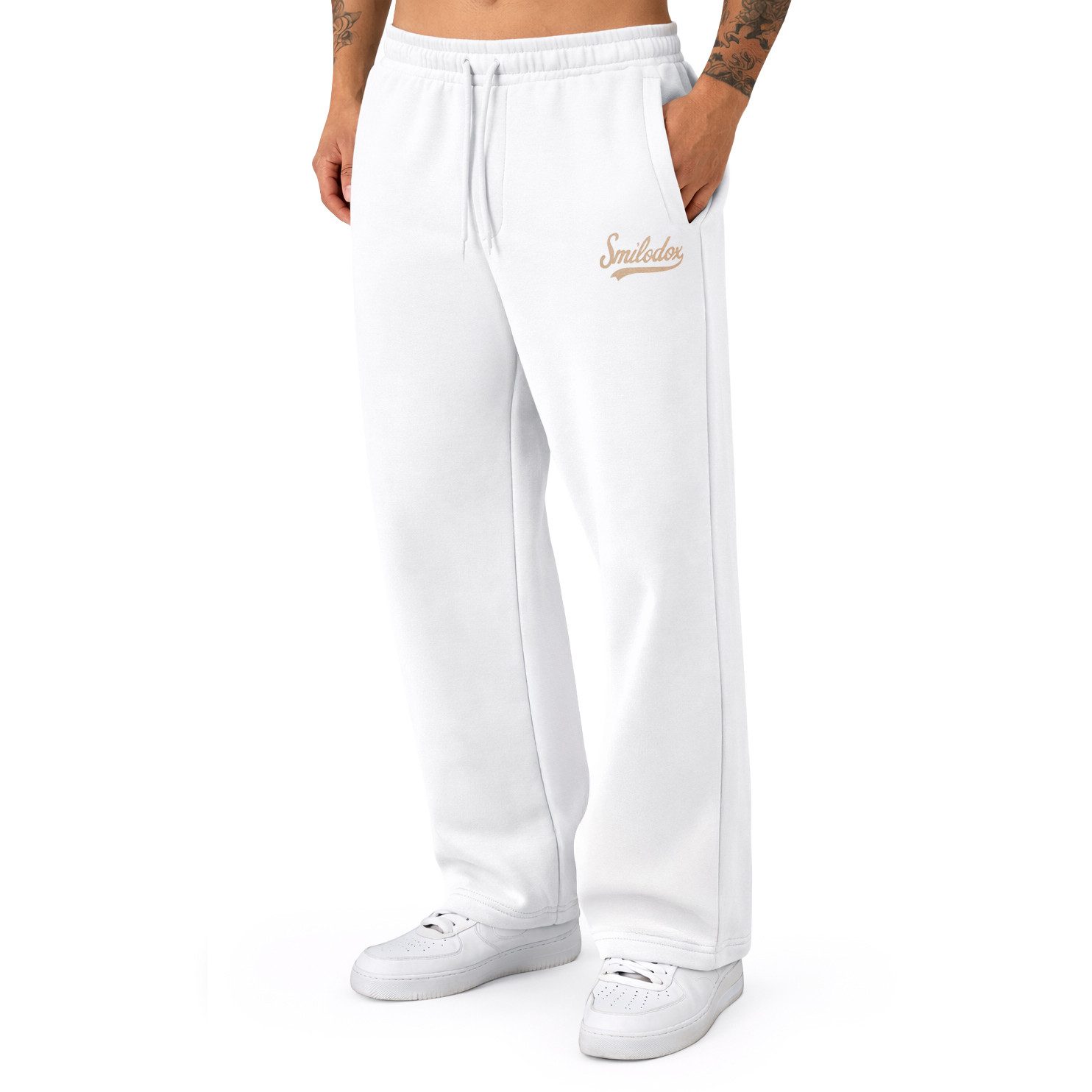 Smilodox Jogginghose Lorik, Bequeme Sweathose, Logo-Detail, elastischem Bund mit Kordelzug seitliche Eingrifftaschen gerader Beinabschluss weiches Material