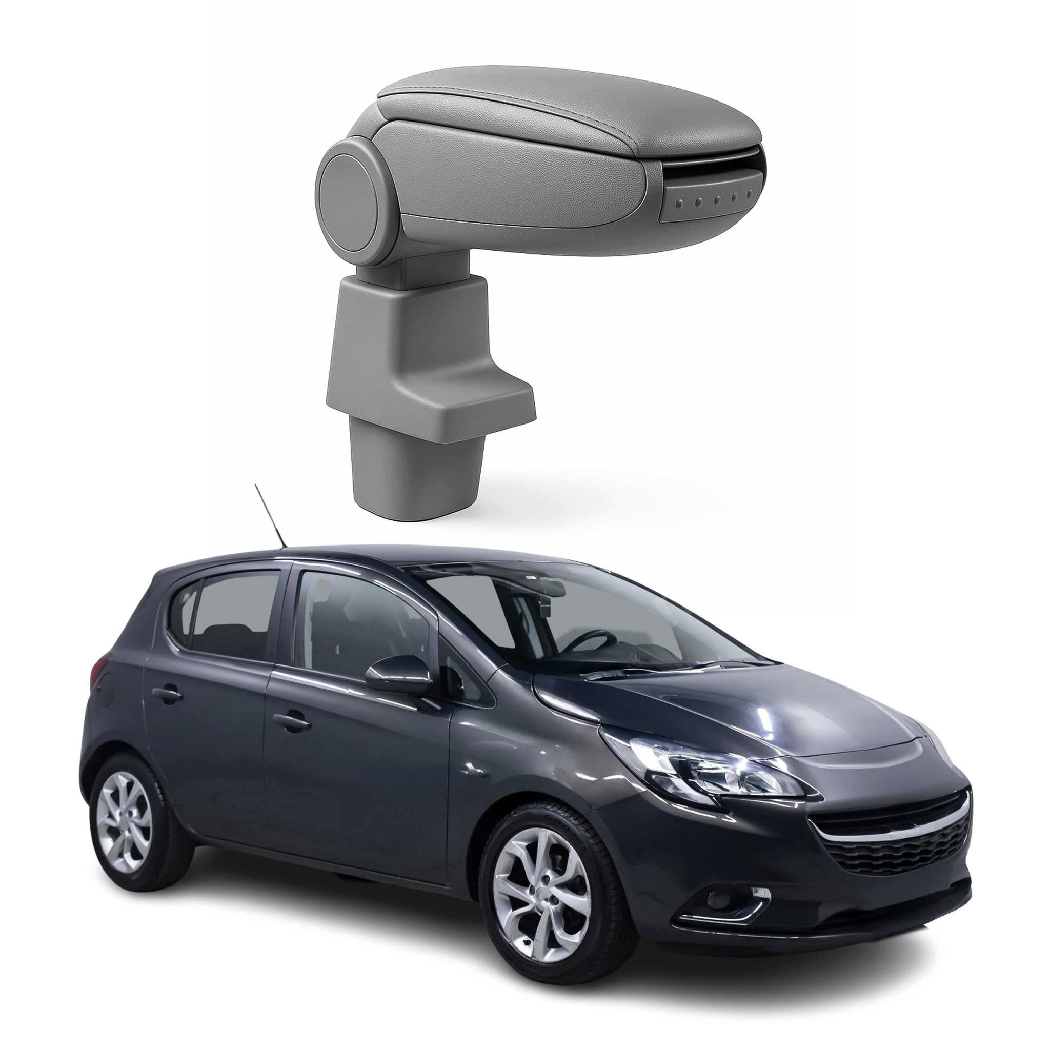 OMAC Armlehne Mittelarmlehne für Opel Corsa 2015-2019 PU-Leder ABS Grau, Langlebig,Multifunktional,Einfache Installation