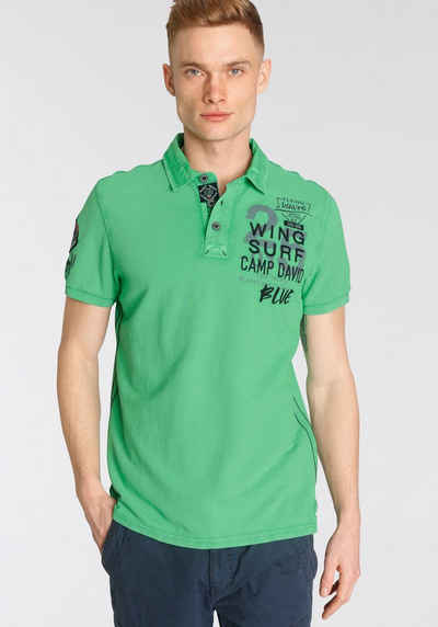 NEU Camp David Herren Poloshirt  weiß 3189 Shirt Polo kurzarm Piqué M XXXL