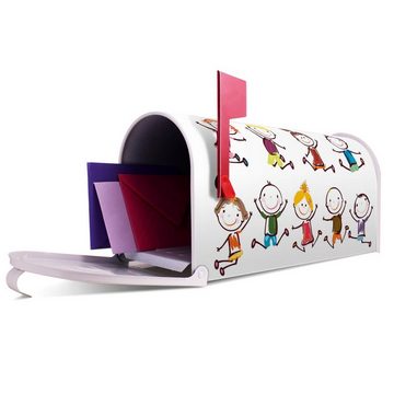 banjado Amerikanischer Briefkasten Mailbox Happy Kids (Amerikanischer Briefkasten, original aus Mississippi USA), 22 x 17 x 51 cm