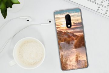 MuchoWow Handyhülle Düne - Pflanzen - Sonnenuntergang - Strand - Meer, Phone Case, Handyhülle OnePlus 7, Silikon, Schutzhülle