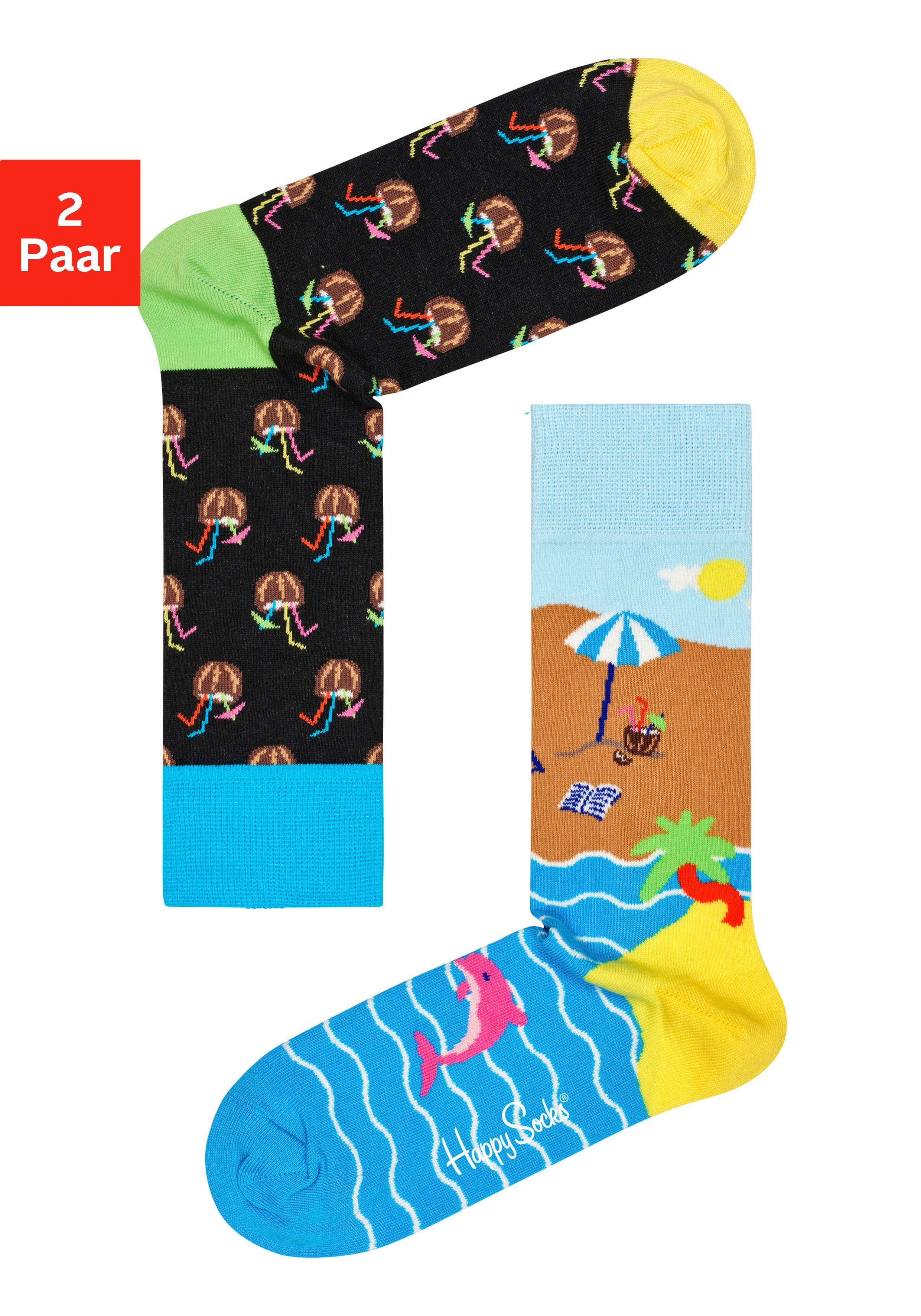 Happy Socks Socks Break Cocktail Beach Socken (2-Paar) Coconut &