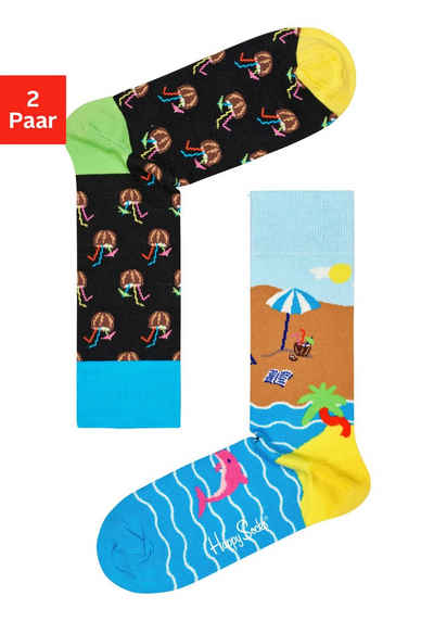 Happy Socks Socken (2-Paar) Coconut Cocktail & Beach Break Socks