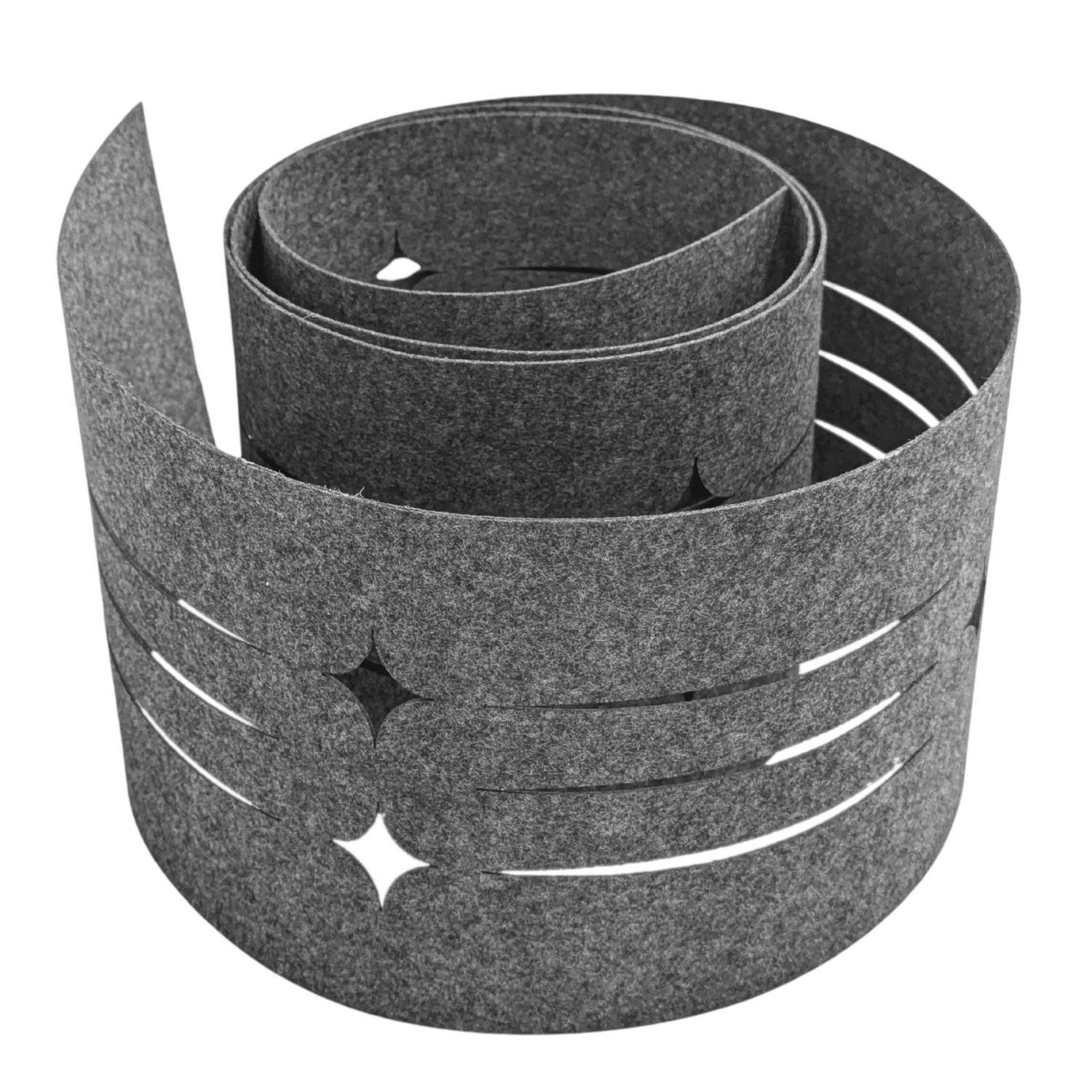 zaunzu Sichtschutzstreifen Design Vlies Dekor Starline Einzelstreifen Schwarzgrau 2,55m, (1x Einzelstreifen, Lasermuster für Doppelstabzaun), 5 Jahre garantierte Farbechtheit, UV-beständiger Sichtschutz