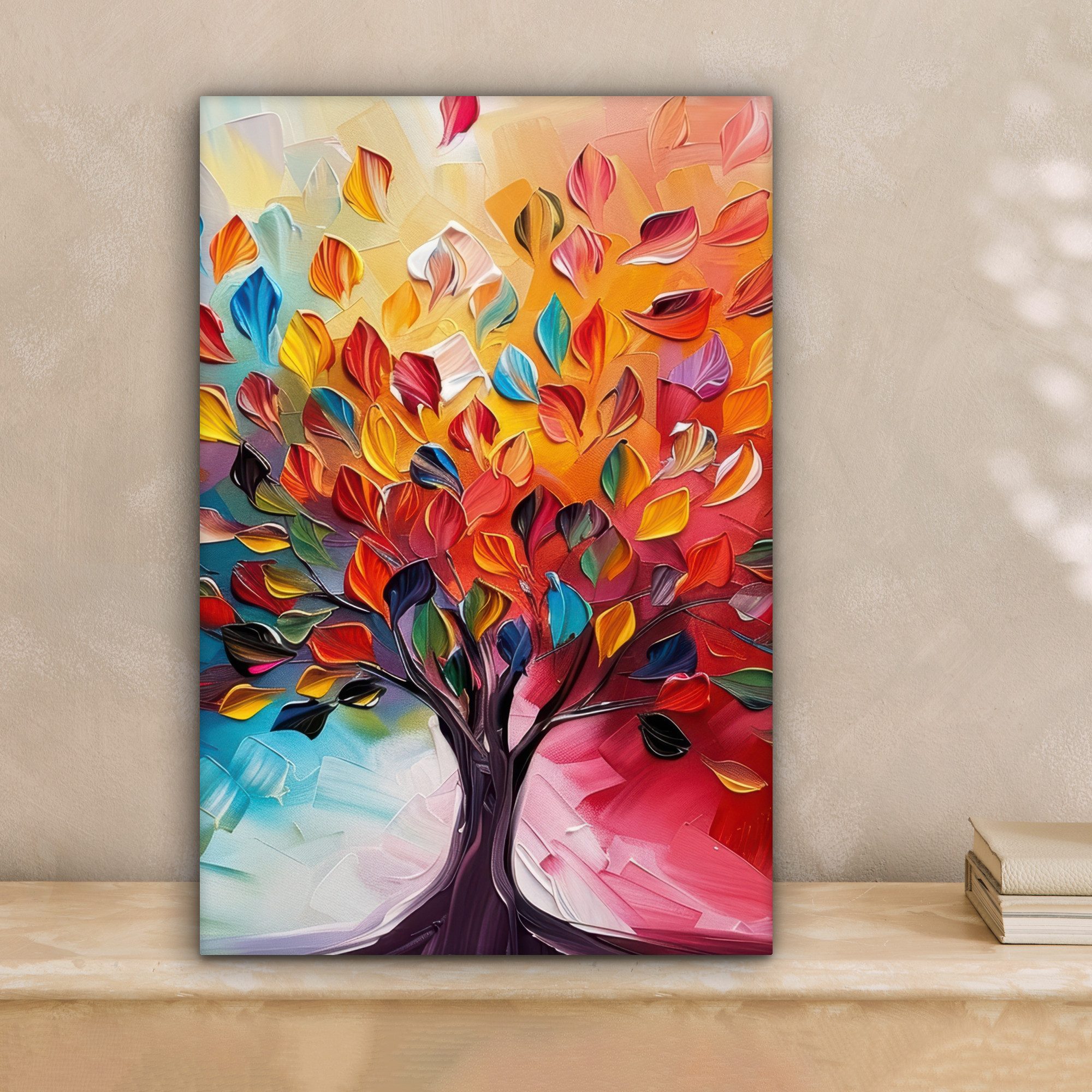 OneMillionCanvasses® Leinwandbild Baum - Lebensbaum - Bunt - Abstrakt, Foto günstig online kaufen