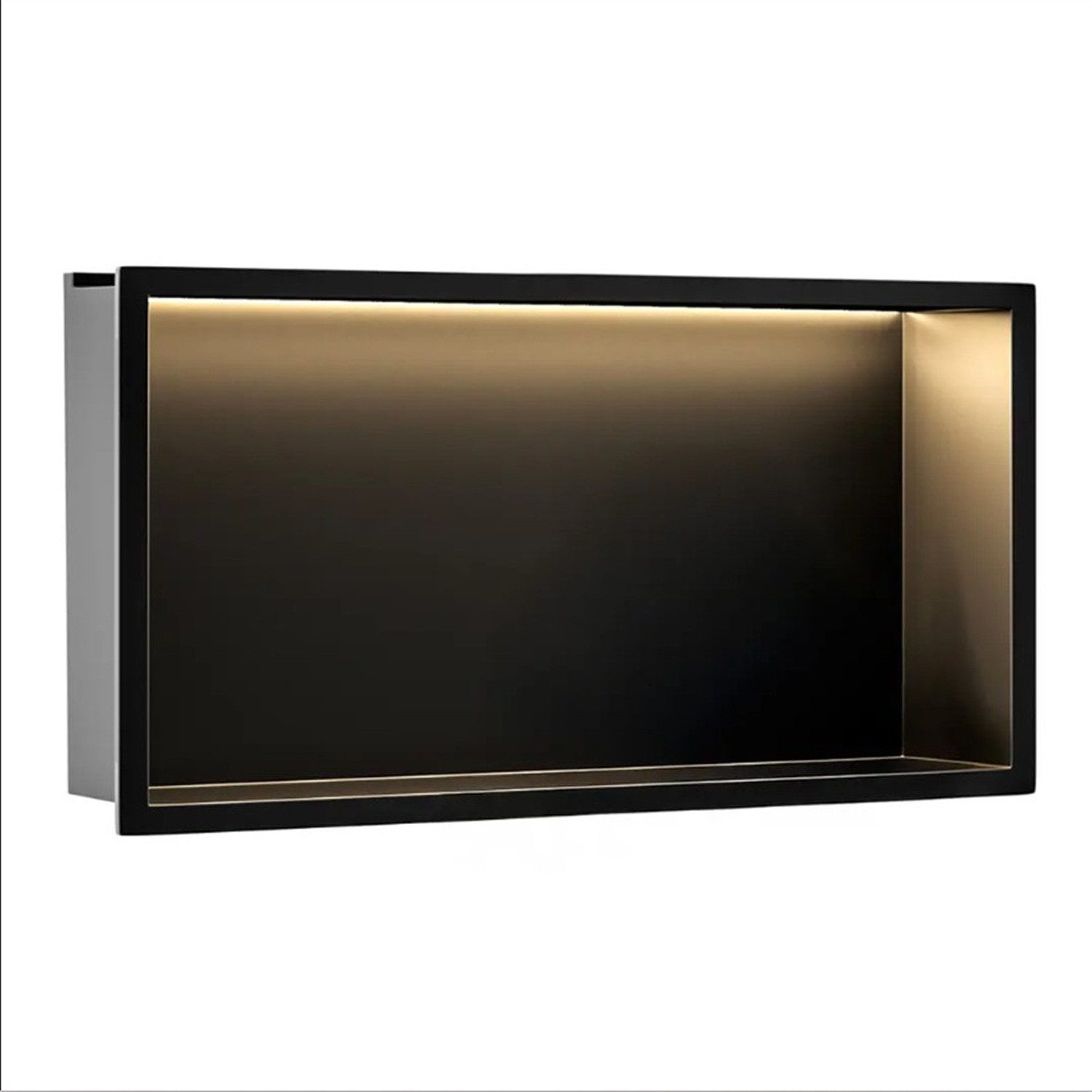 wohnwerk.idee Badregal LED Wandnische 30x60 cm Edelstahl mit Beleuchtung, IP66, Edelstahl AISI 304, integrierte LED-Beleuchtung