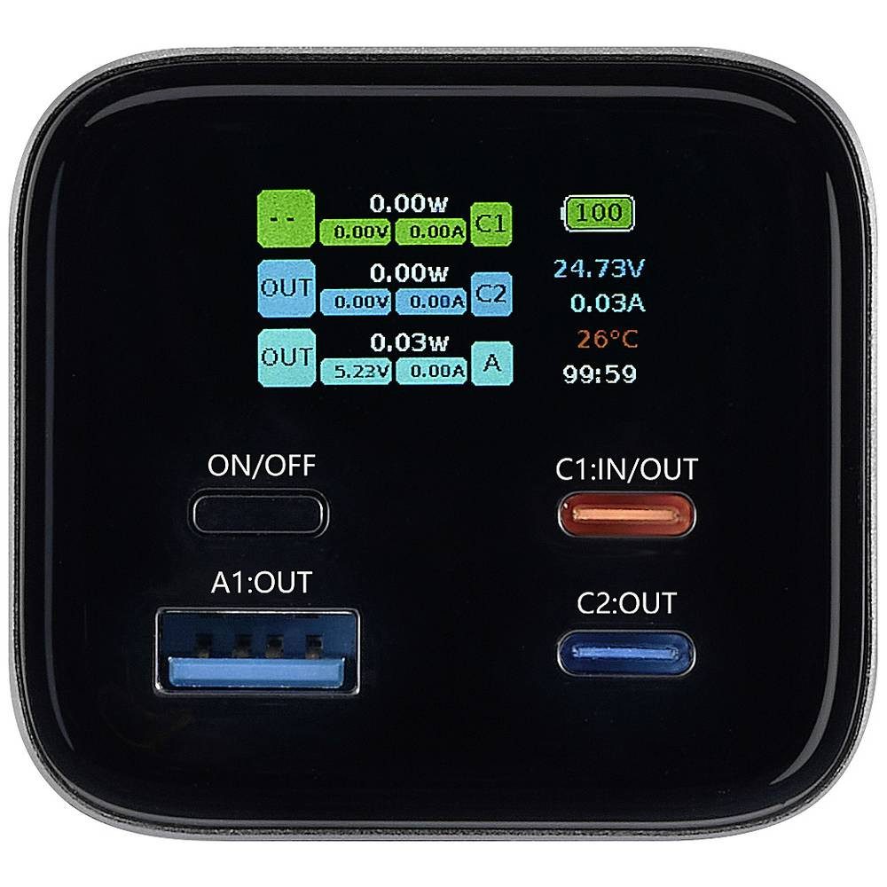 VOLTCRAFT PD140W Powerbank 27000 mAh mit LCD-Display VC-16003645 Powerbank