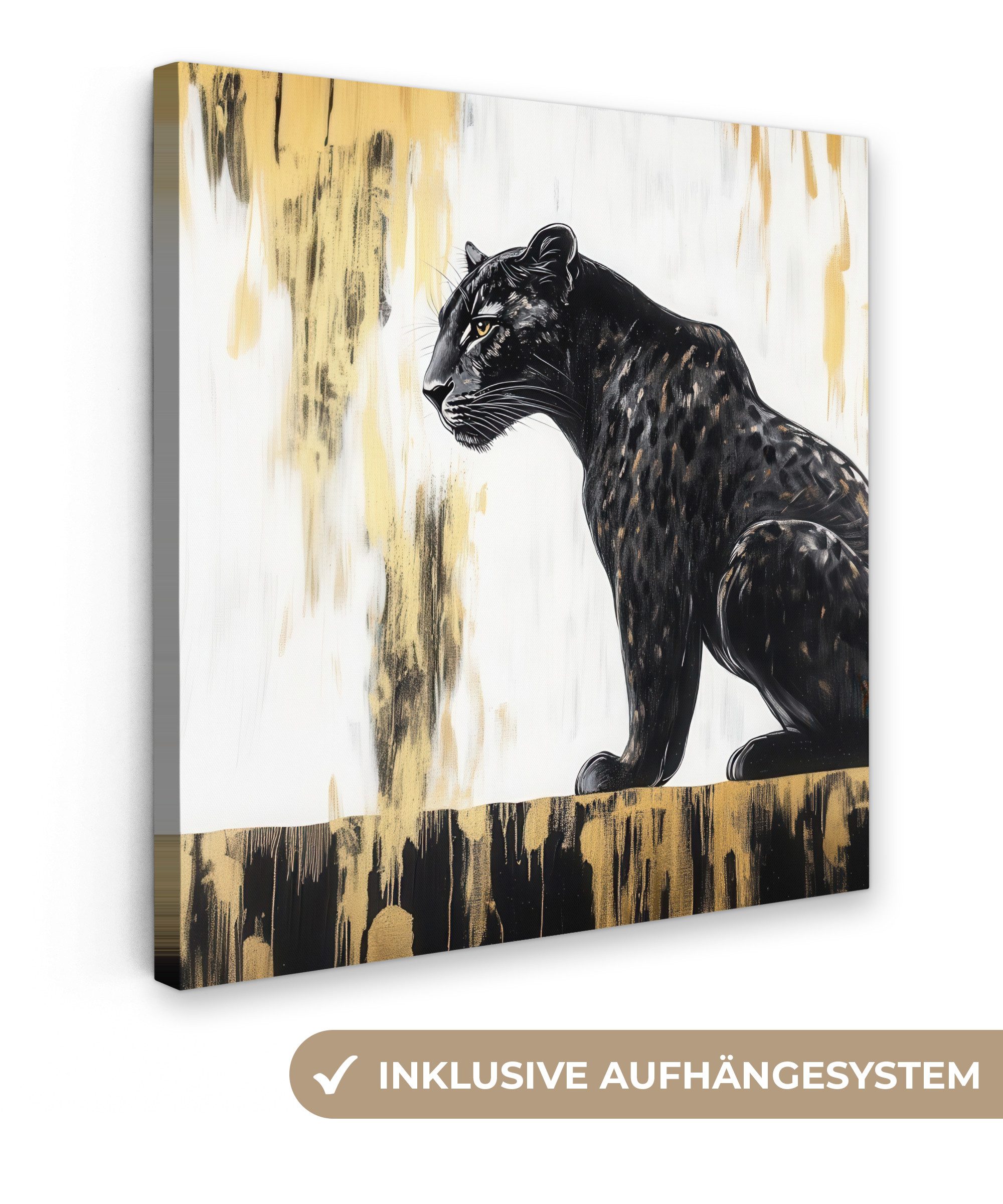 OneMillionCanvasses® Leinwandbild Panther - Schwarz - günstig online kaufen