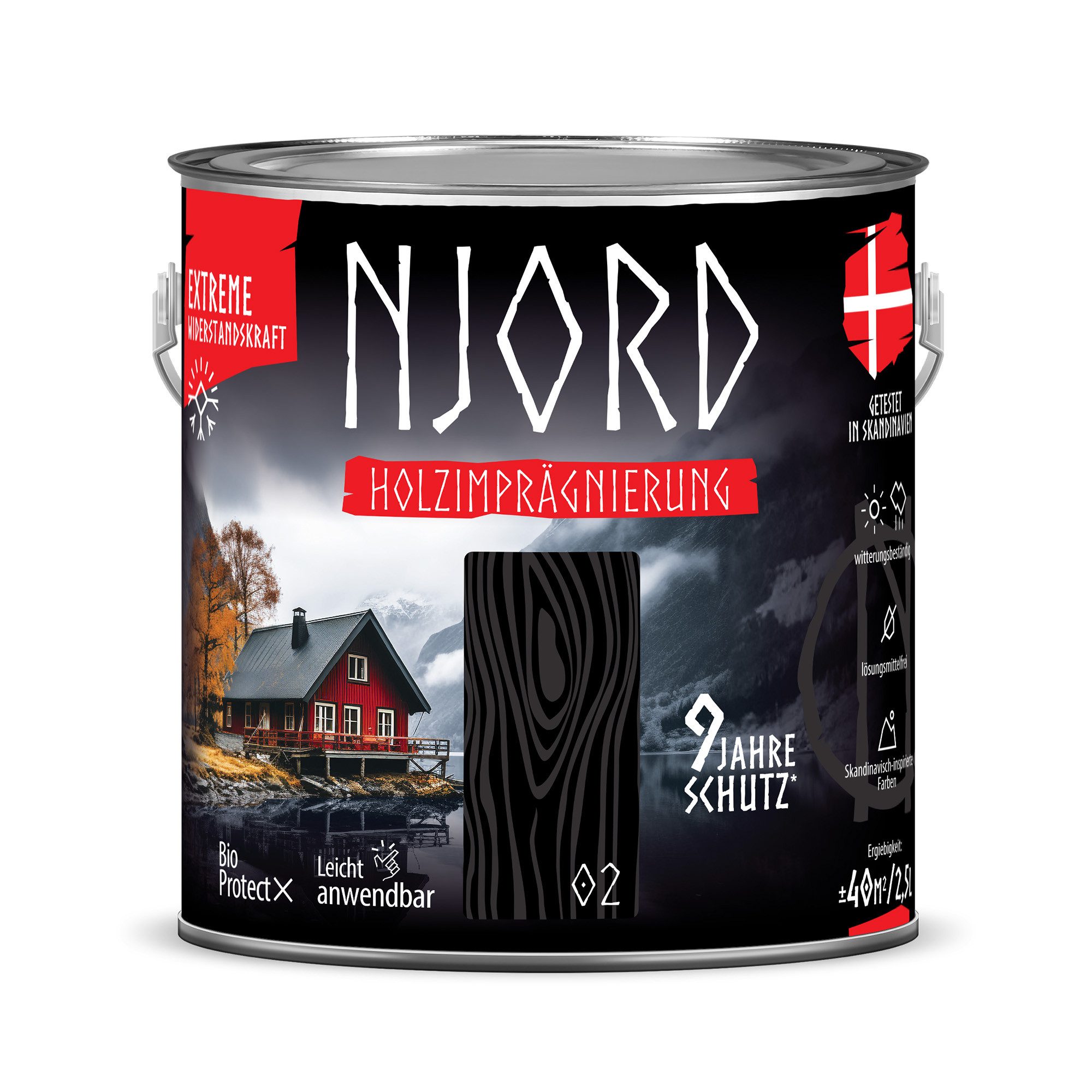 NJORD Holzgrundierung NJORD Holzimpragnierung (02) Polarnacht - 2,5L