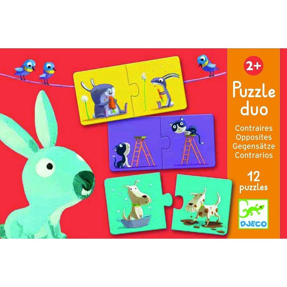 DJECO Spiel Puzzle Gegensätze 12x2 Teile