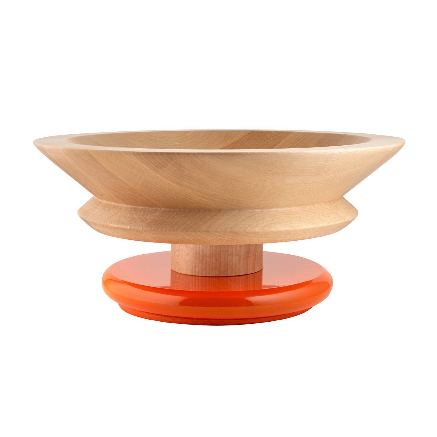 Alessi Schale Sottsass Collection Tafelaufsatz Orange, Lindenholz