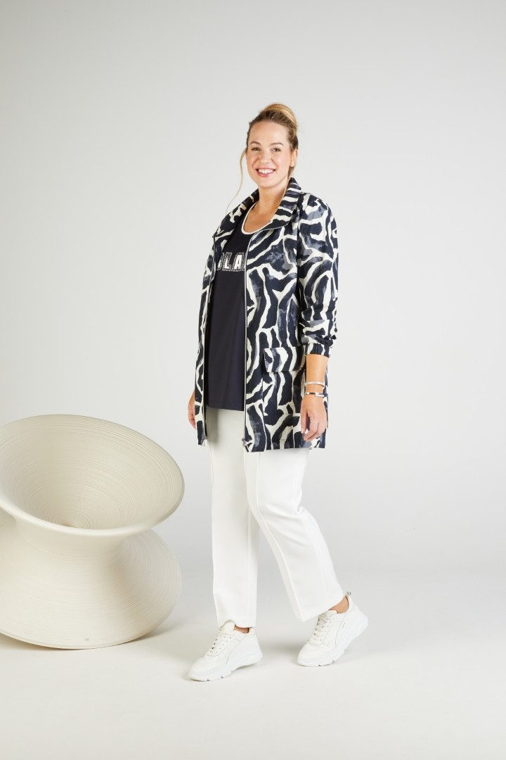 Mona Lisa Sommerjacke Große Größen Midnight Blue modische Jacke mit edlem D günstig online kaufen