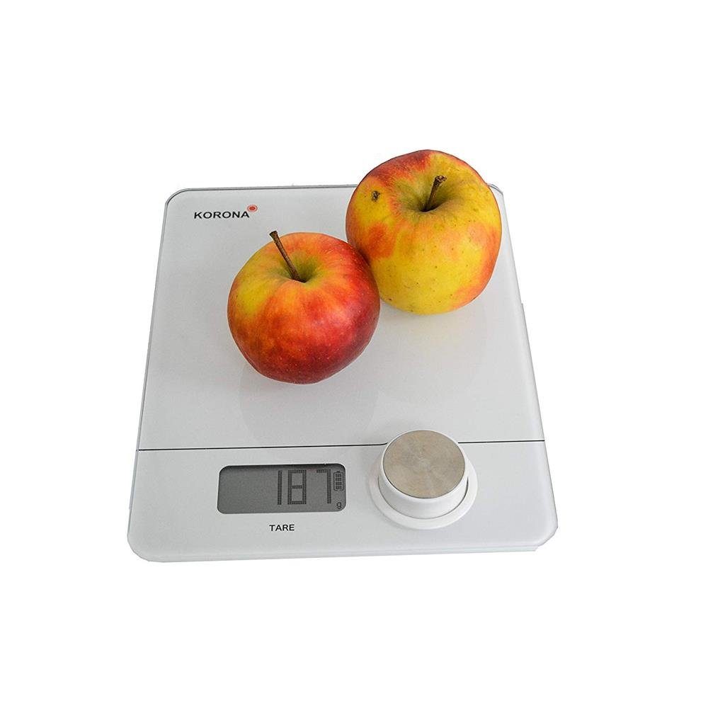 KORONA Küchenwaage PIA, Haushaltswaage, batterielos, Tragkraft 5 kg, LCD Display, weiß, Waage
