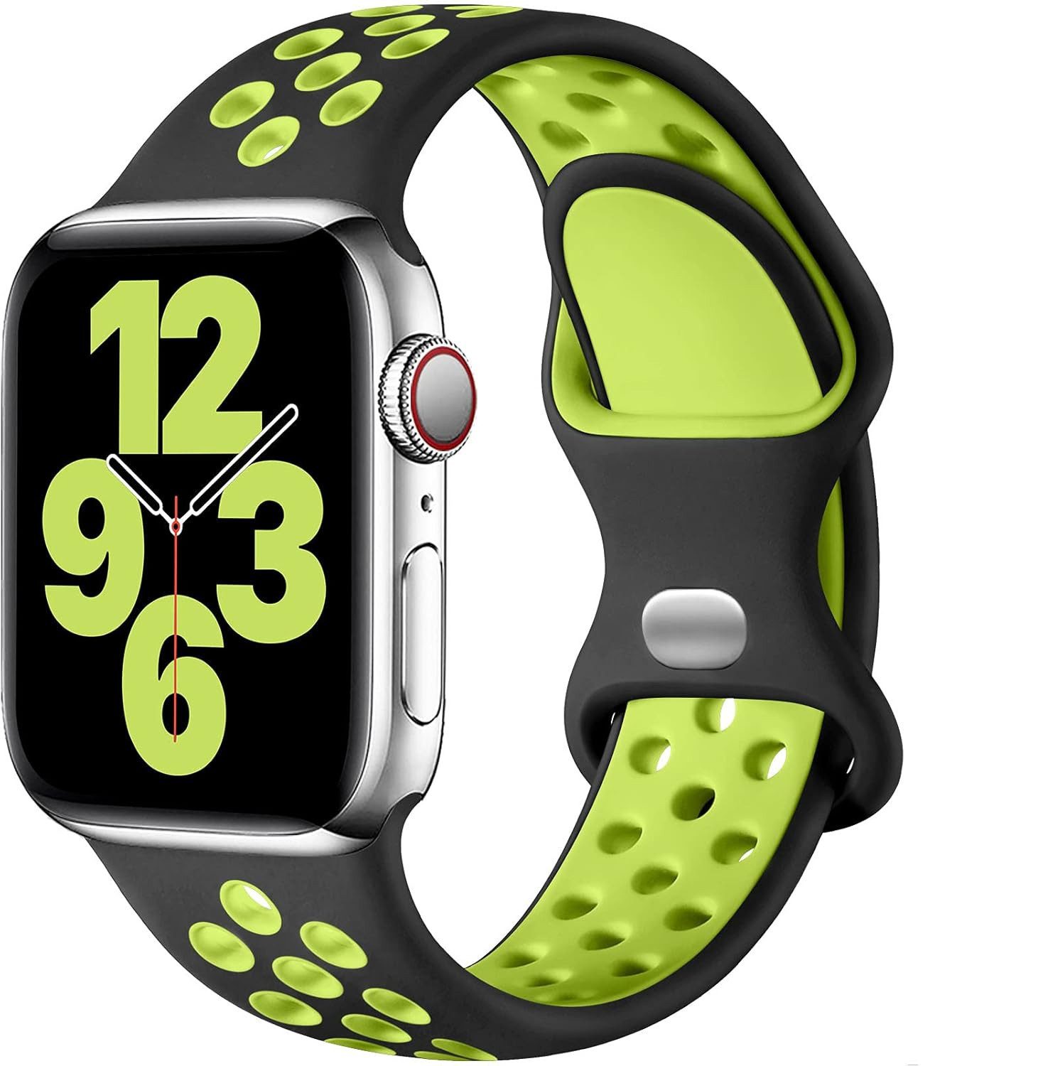 Baker Smartwatch-Armband Apple Watch Armband 44mm 45mm 49mm 46mm 42mm 40mm 41mm 38mm, Silikon Doppelloch Band für iWatch Ultra SE Series 10 9 8 7 6 5 4 3 2