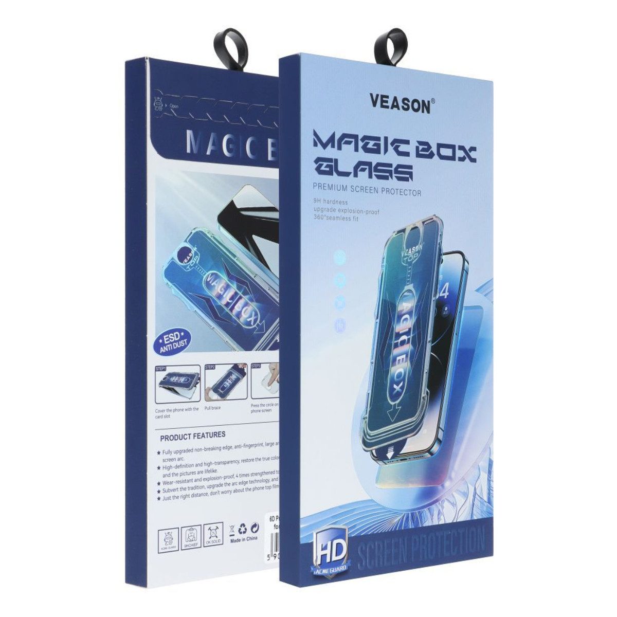 Veason Displayschutzglas Displayschutzglas Set mit Installationsrahmen kompatibel mit iPhone 12 für iPhone 12, 1 Stück