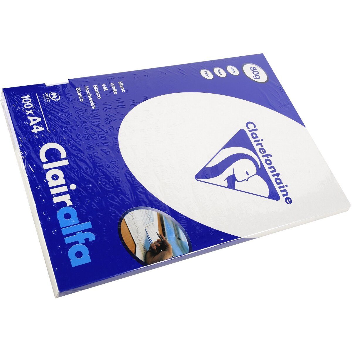 CLAIREFONTAINE Kopierpapier Multifunktionspapier Clairalfa A4 80g/qm 100 Blatt weiß