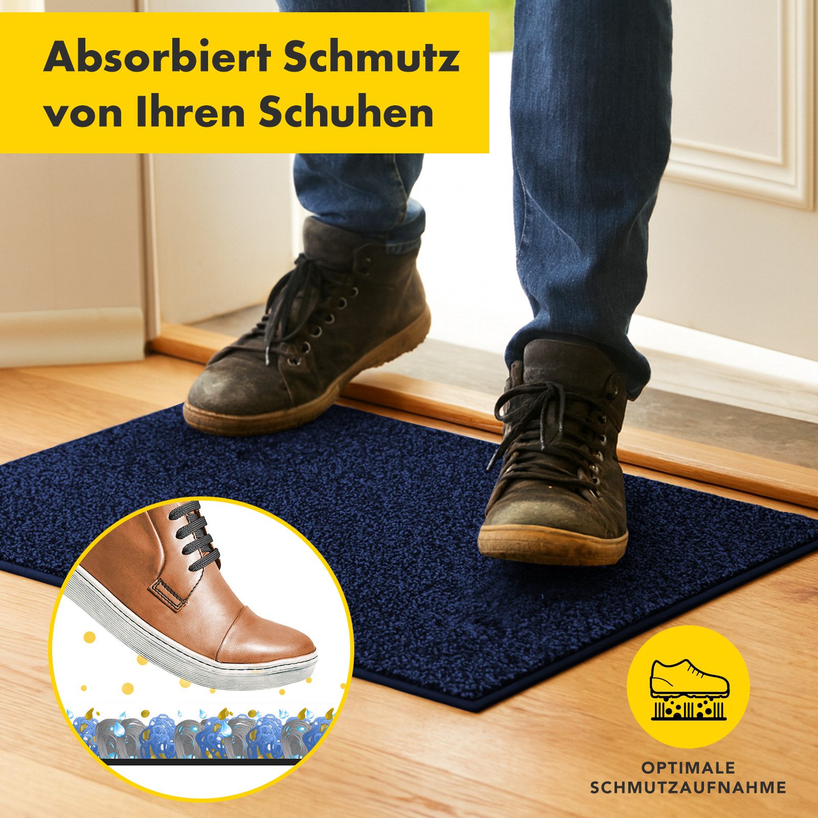 Floordirekt Fußmatte Nasa Schmutzfangmatte, rechteckig, Höhe: 14 mm, waschbar bei 30 Grad, schmutzabsorbierend