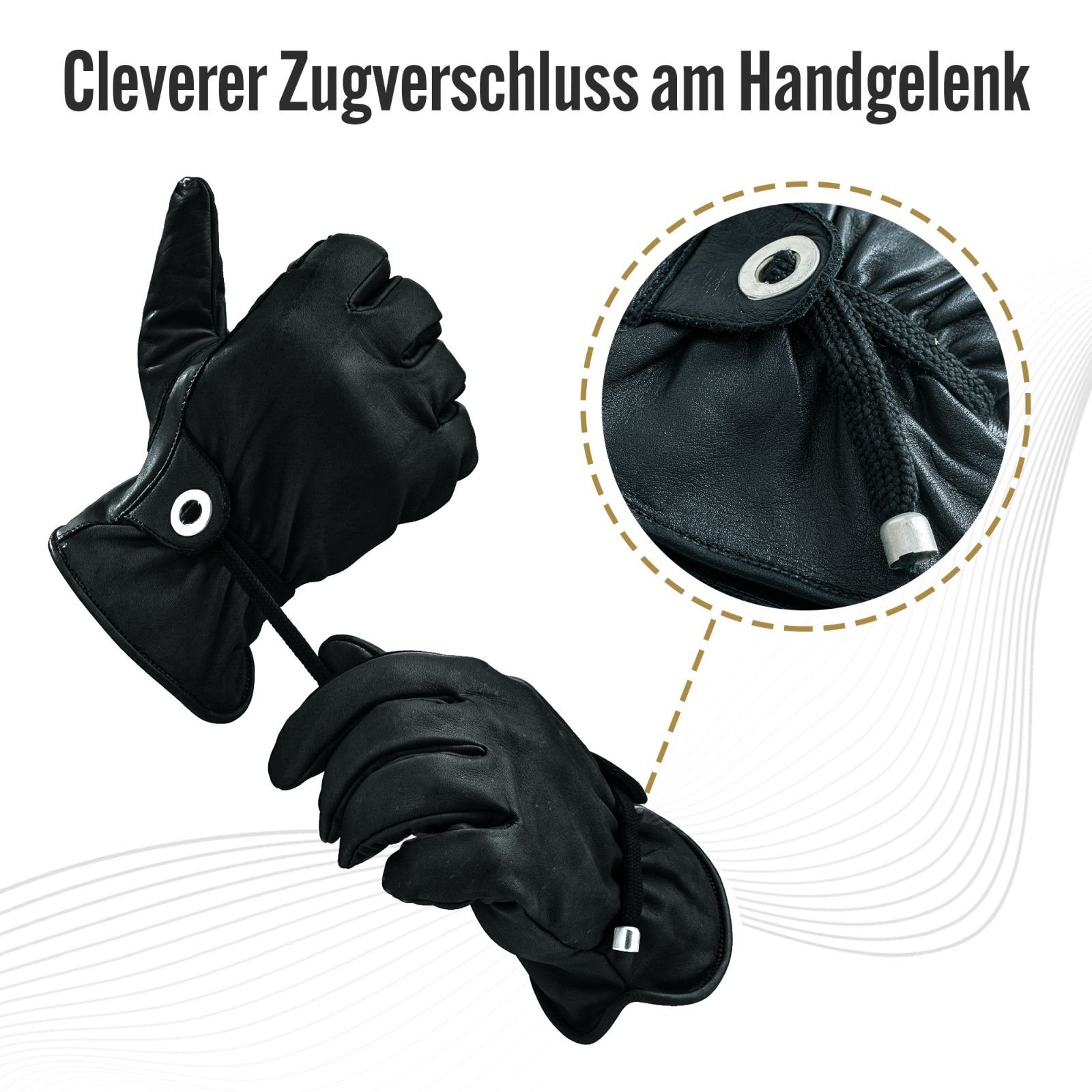 BLACK FOREST FOX Lederhandschuhe Black Forest Fox RODEO Leder Handschuhe Herren Damen 3 Farben Schwarz Größe XL