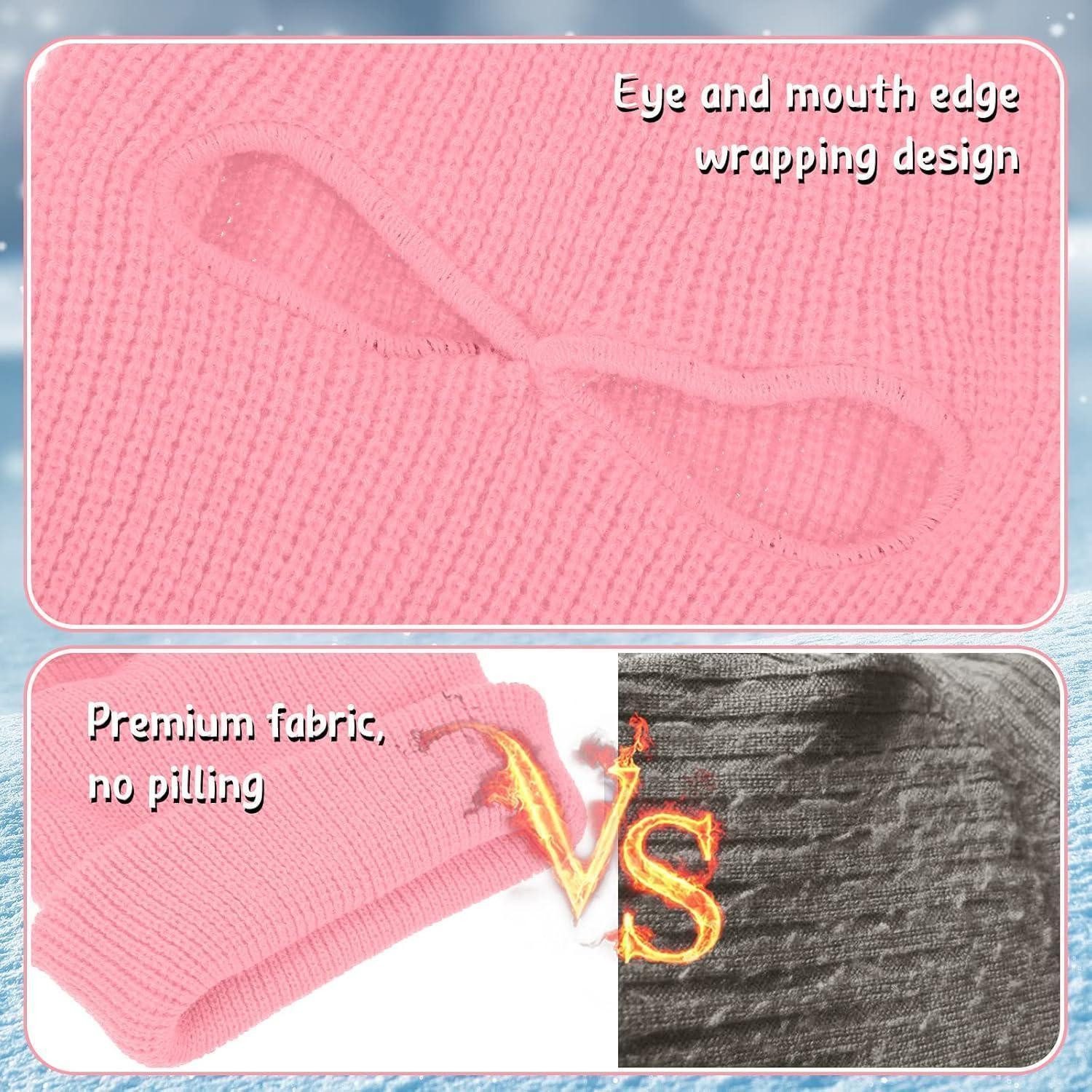 LuxusKollektion Sturmhaube Skimaske Gestrickt Winter Ski 2 Löcher Draußen Rosa Klassischer Stil