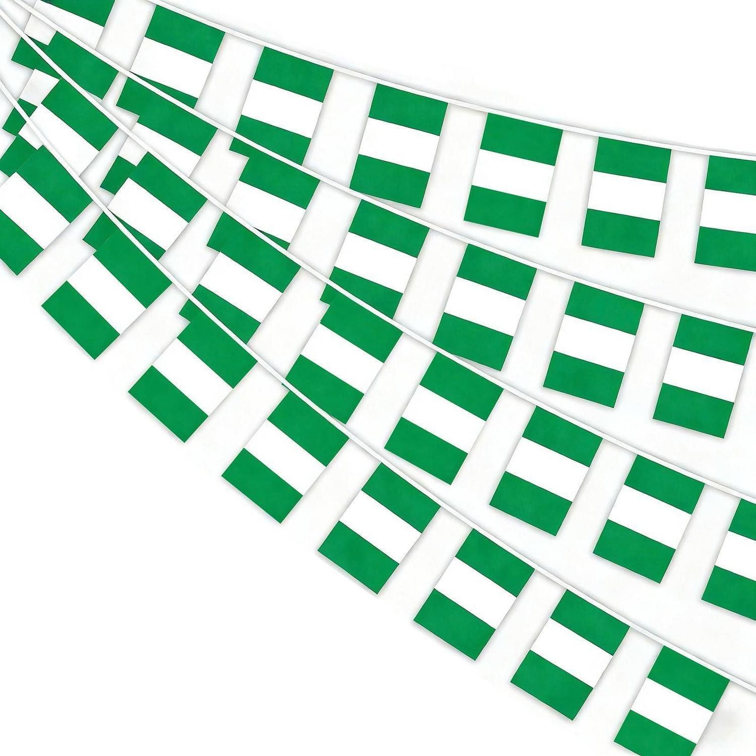 LuxusKollektion Flagge Nigeria Wimpelkette 30 Flaggen 10m Polyester