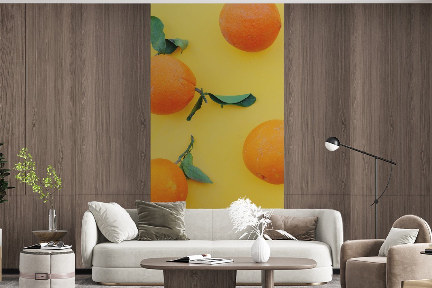 MuchoWow Fototapete Zitrone - Orange Küche, Wohnzimmer Gelb, St), Matt, - Schlafzimmer (2 bedruckt, Vliestapete Fototapete für