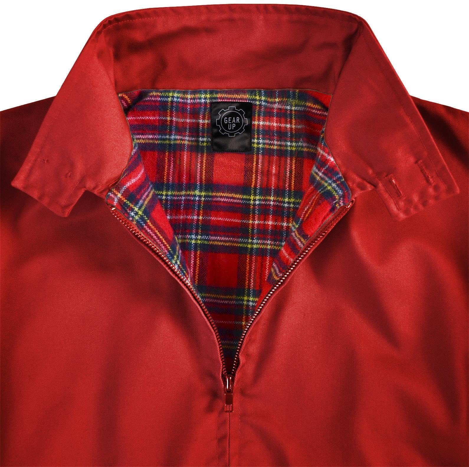 normani Blouson Herren Harrington Jacke Retro Blouson English Style mit kariertem Innenfutter Karofutter