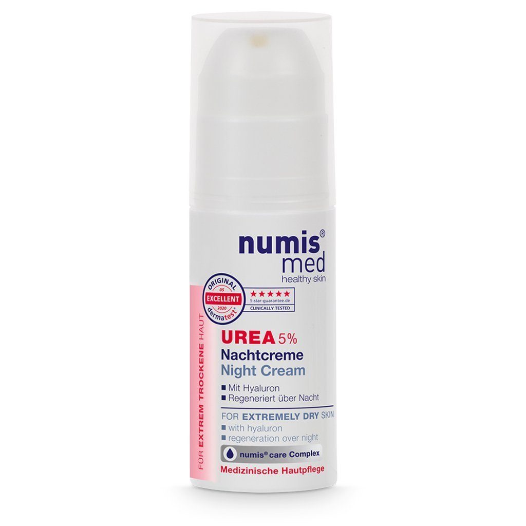 numis med Nachtcreme Nachtcreme 5% Urea - vegane Gesichtscreme - Gesicht Creme 1x 50 ml, 1-tlg.