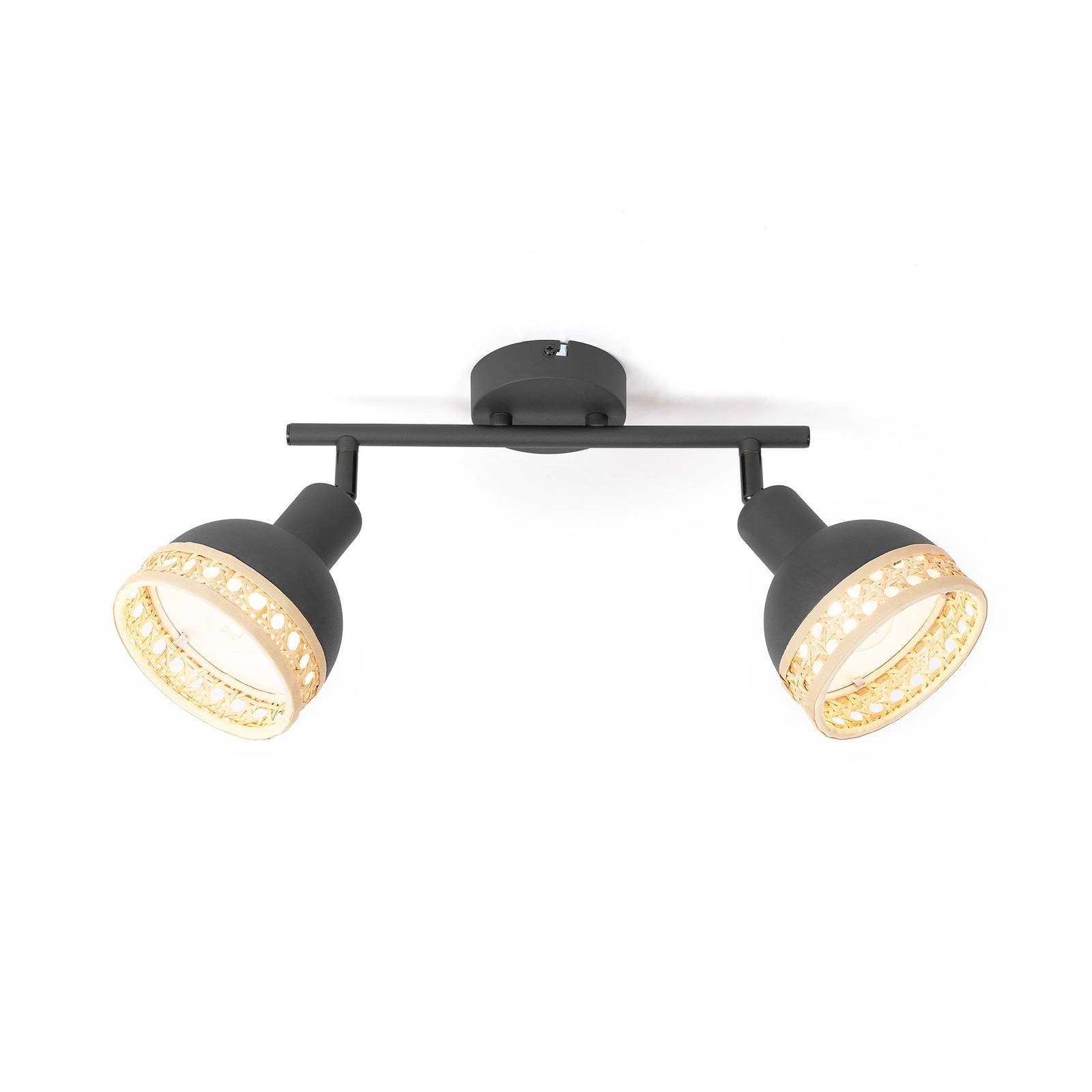 Lindby Deckenstrahler Lonnaris, Metall, Schwarz IP20, 2 x 10 W LED