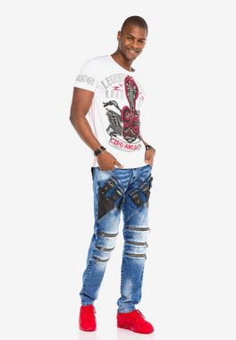 Cipo & Baxx Slim-fit-Jeans im Rockigen Design in Straight Fit