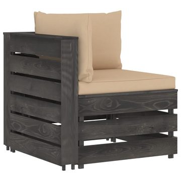 vidaXL Gartenlounge-Set 4-Sitzer Outdoor-Sofa mit Kissen Grau Imprägniertes Holz
