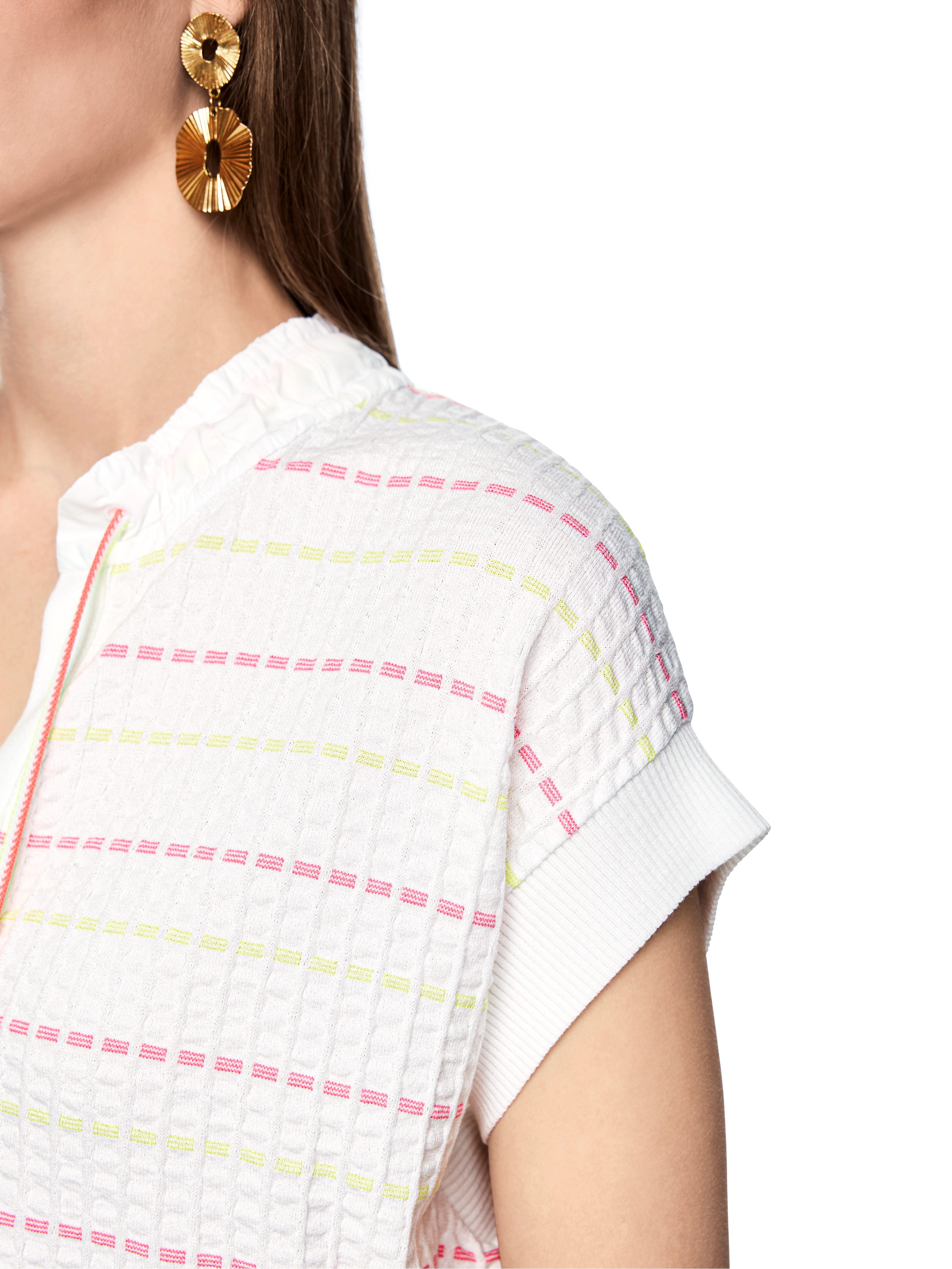 Marc Cain Kurzarmpullover Dessert Fiesta Premium Damenmode aus weichem Waffelpiqué