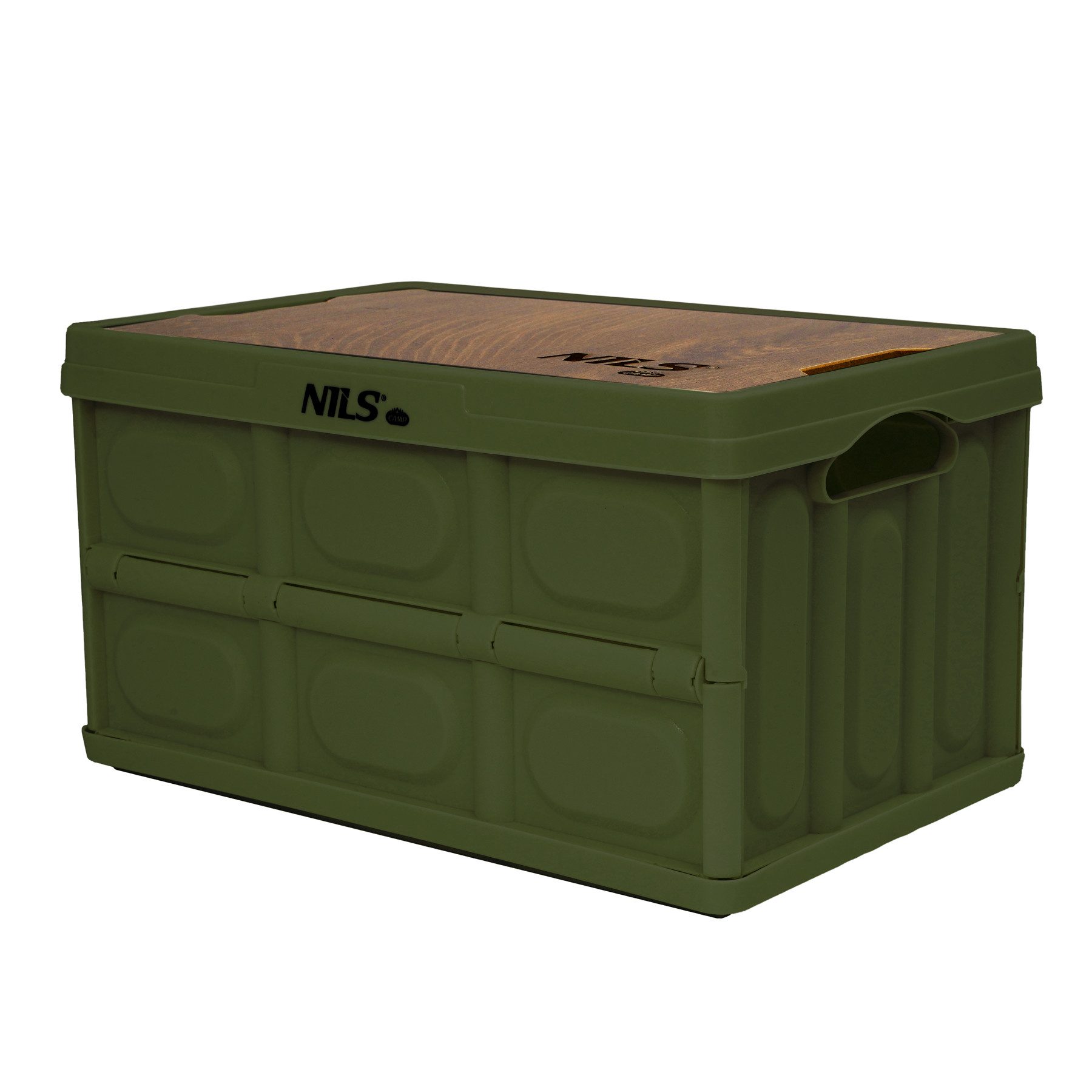 NILS CAMP Faltbox 2in1 Klappbare Campingkiste Campingbox Outdoor 15L mit Arbeitsfläche