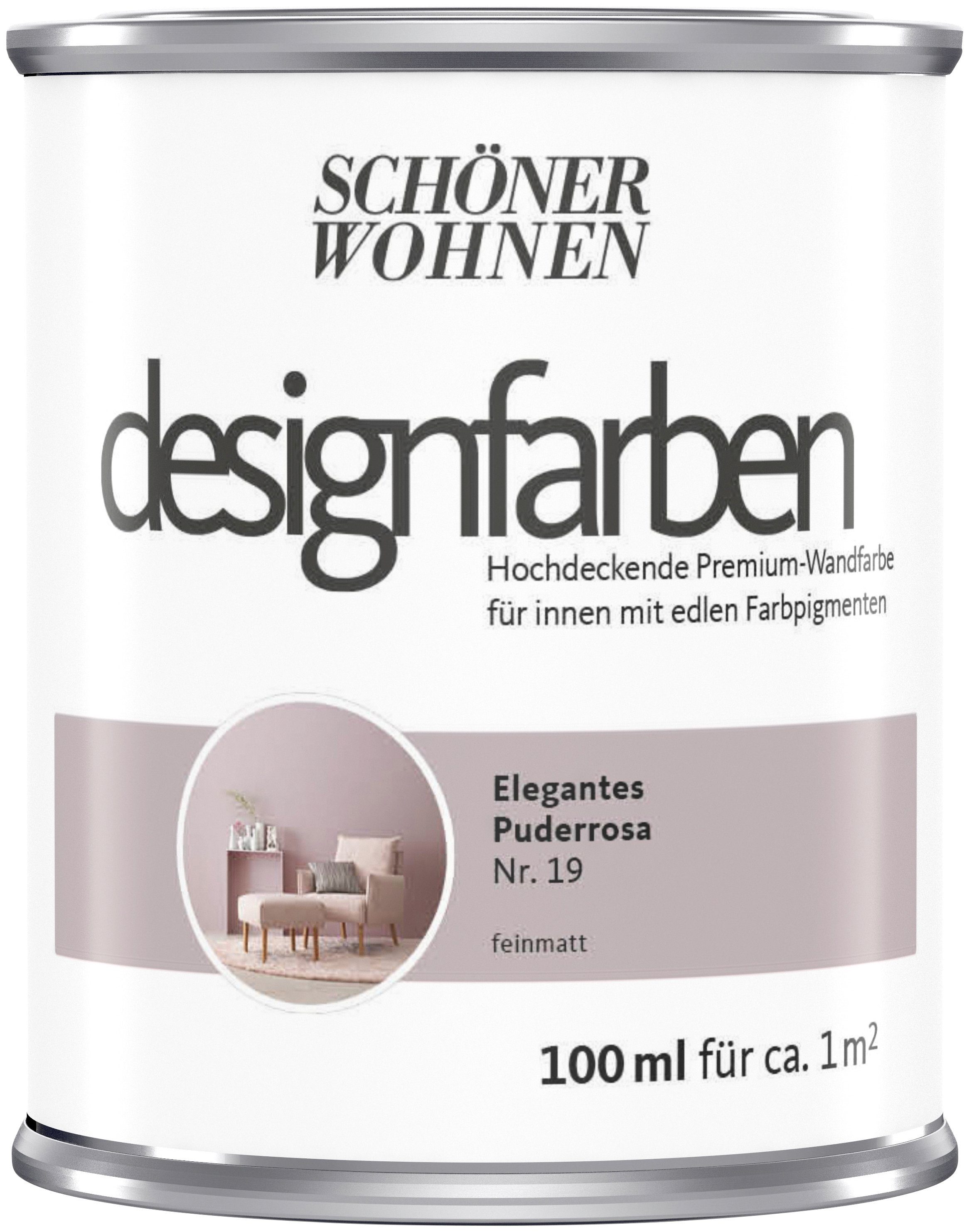 SCHÖNER WOHNEN FARBE Wand- und Deckenfarbe designfarben, hochdeckende Premium-Wandfarbe, Farbwelt rot