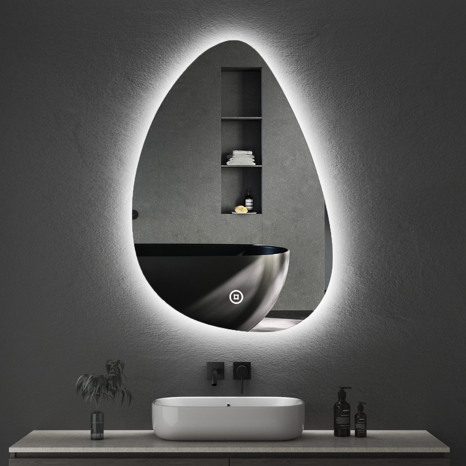 WDWRITTI Badspiegel Badezimmerspiegel mit Beleuchtung Wandspiegel Led Touch günstig online kaufen