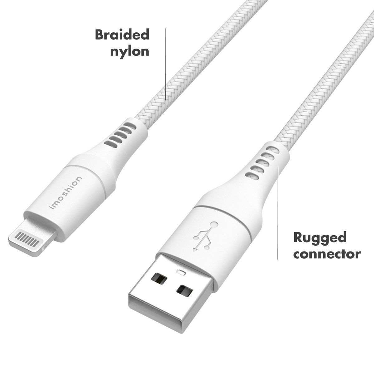imoshion imoshion MFI-zertifiziertes Lightning- auf USB-Kabel - Geflochtenes Ge Lightningkabel
