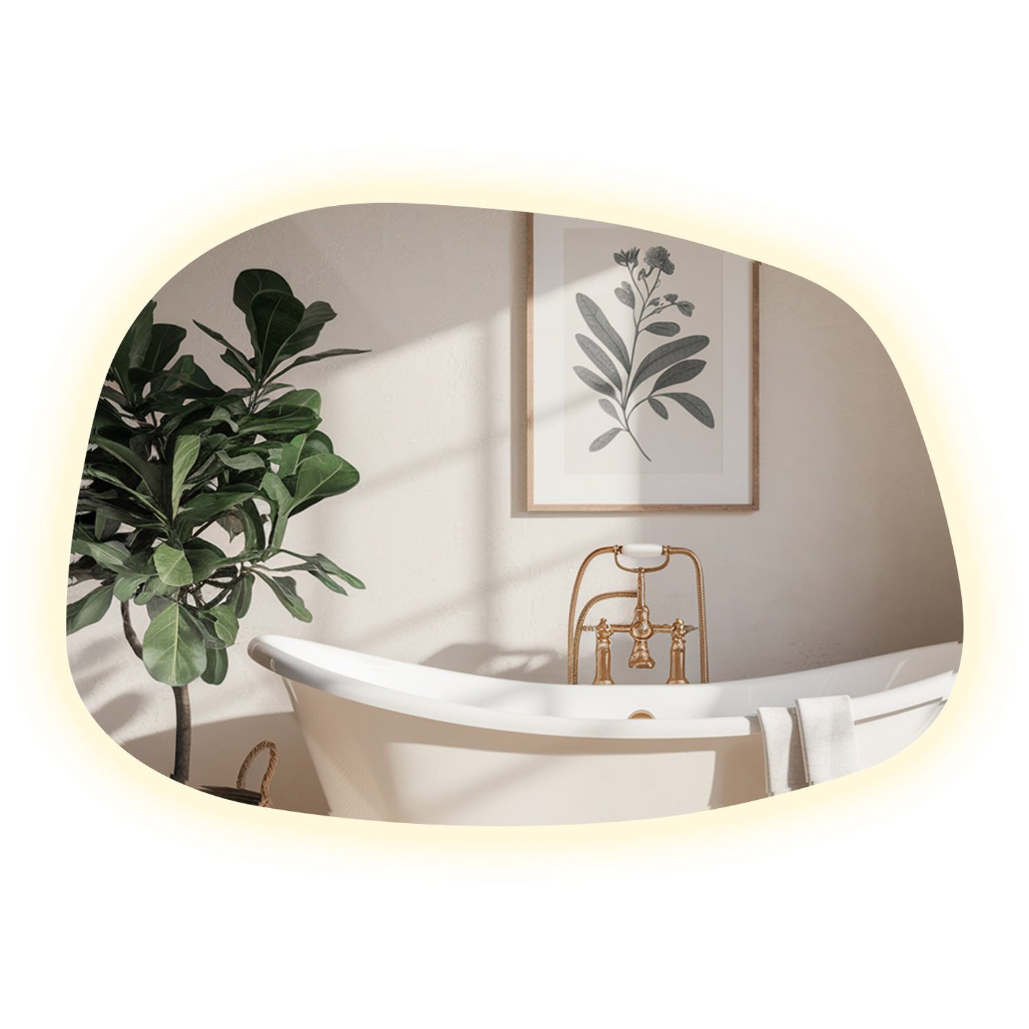 Tulup LED-Lichtspiegel Badezimmerspiegel Ausgefallene Spiegel LED Klecksfor günstig online kaufen