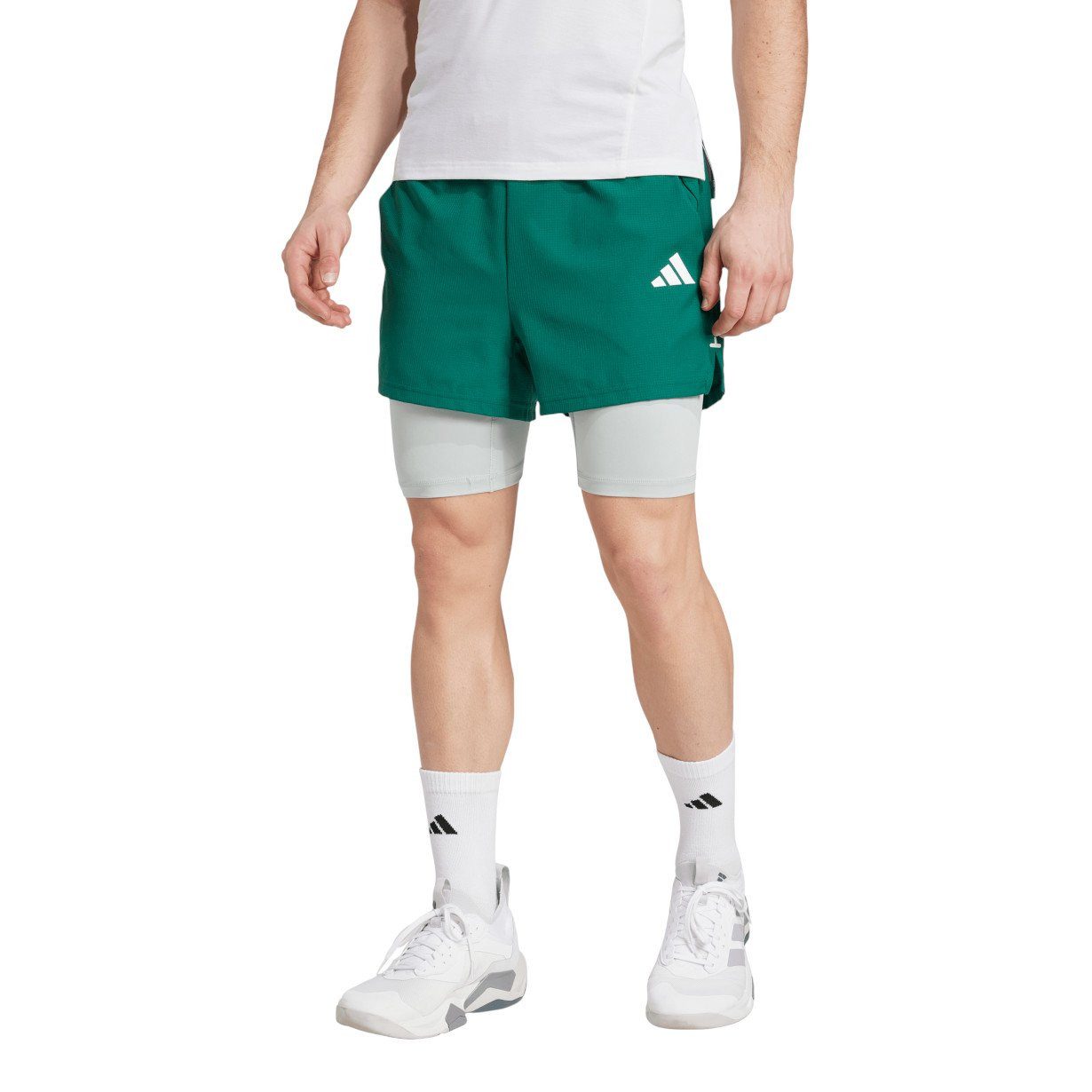 adidas Performance Trainingshose Gym+ Climacool 2in1 (Short+Tight) grün Her günstig online kaufen