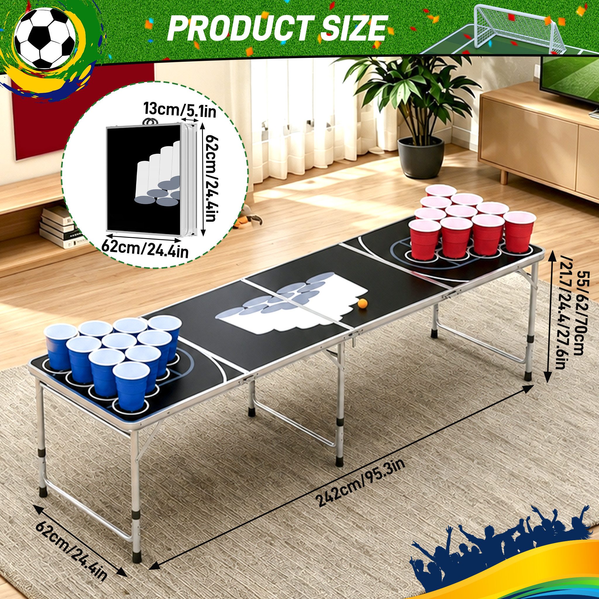 FIVMEN Stapelspielzeug Bier-Spieltisch, Spiel-Set für den Sommer & Festival Partyspiele Trinkspiele