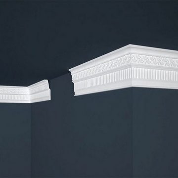 PROVISTON Stuckleiste Polystyrol, 36 x 99 x 2000 mm, Weiß, Deckenleiste