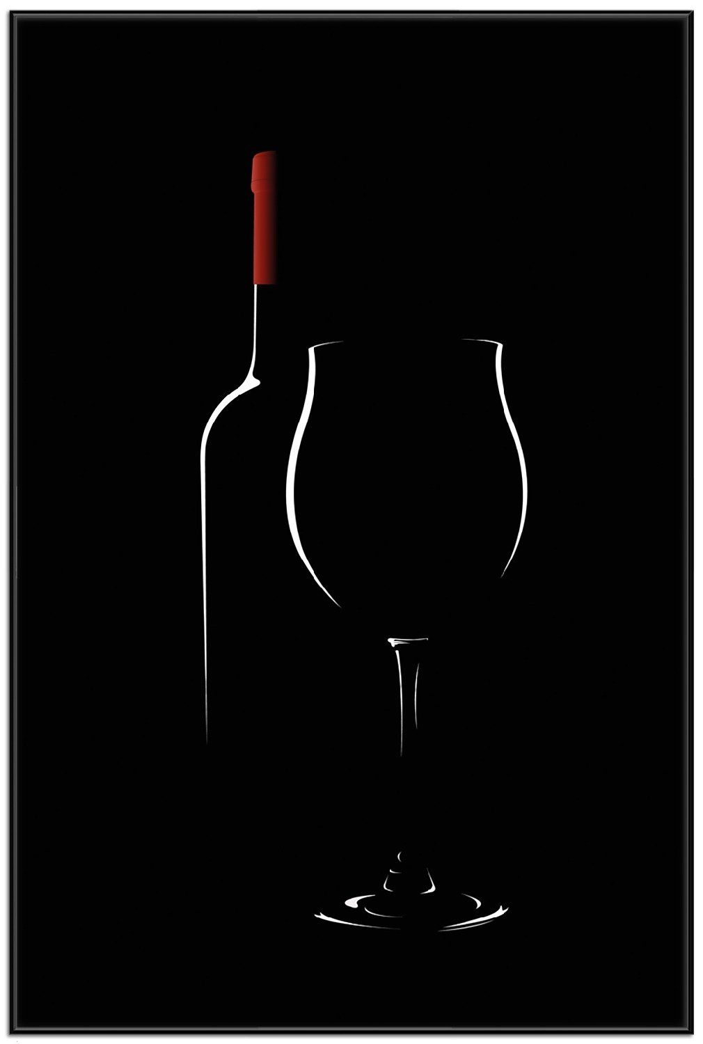 Wallario Poster, Rotwein bei Nacht, in günstig online kaufen