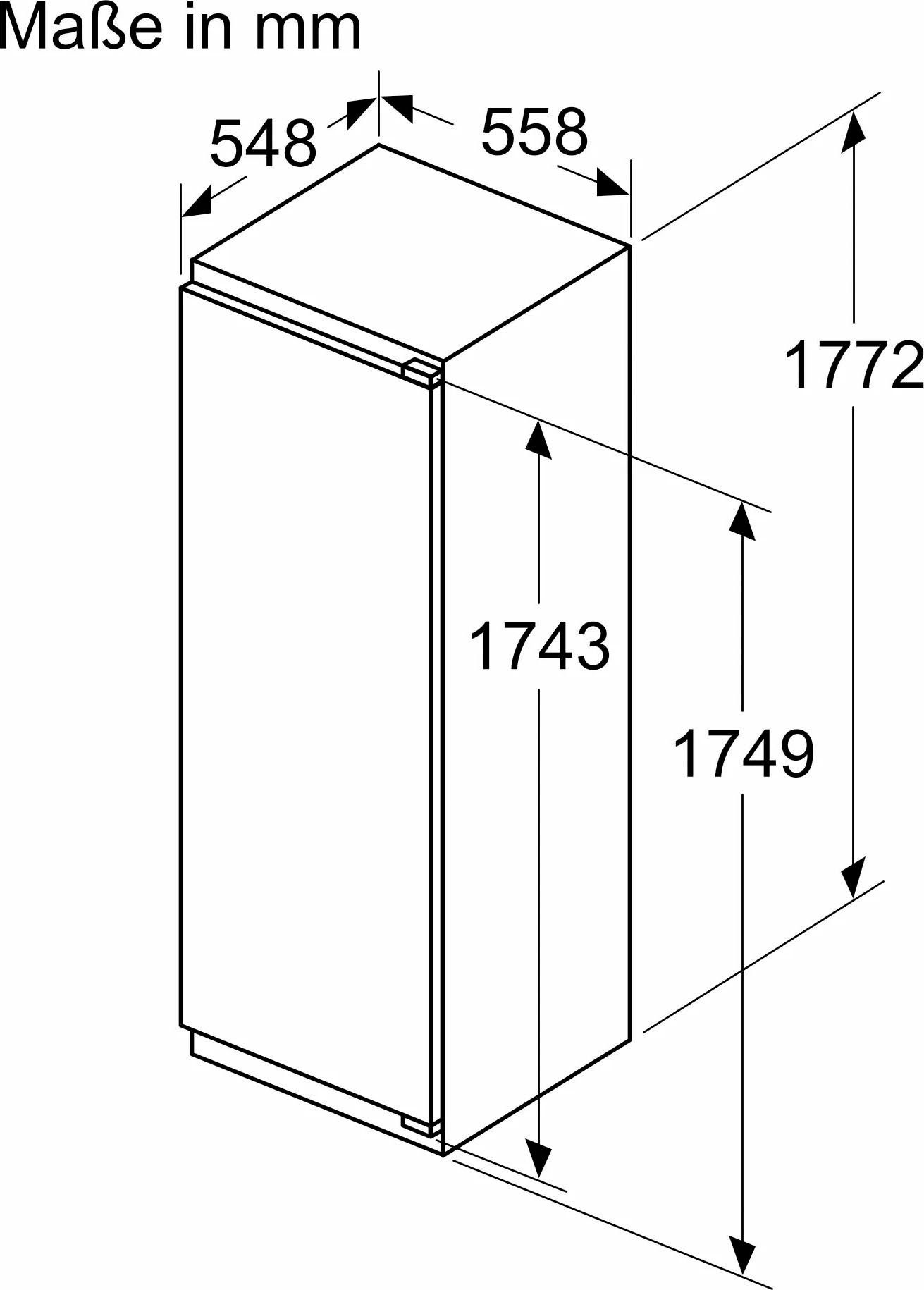 NEFF Einbaukühlschrank N 177,2 54,1 KI1812FE0, cm 50 cm breit hoch