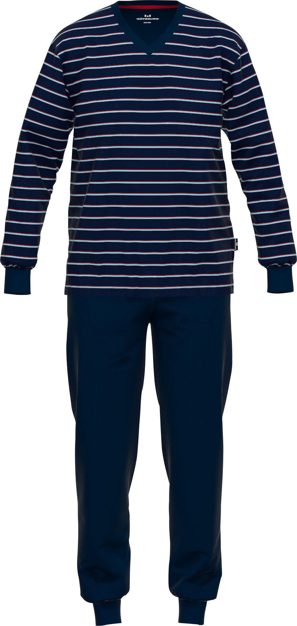 GÖTZBURG Pyjama Herren-Schlafanzug Single-Jersey Streifen günstig online kaufen