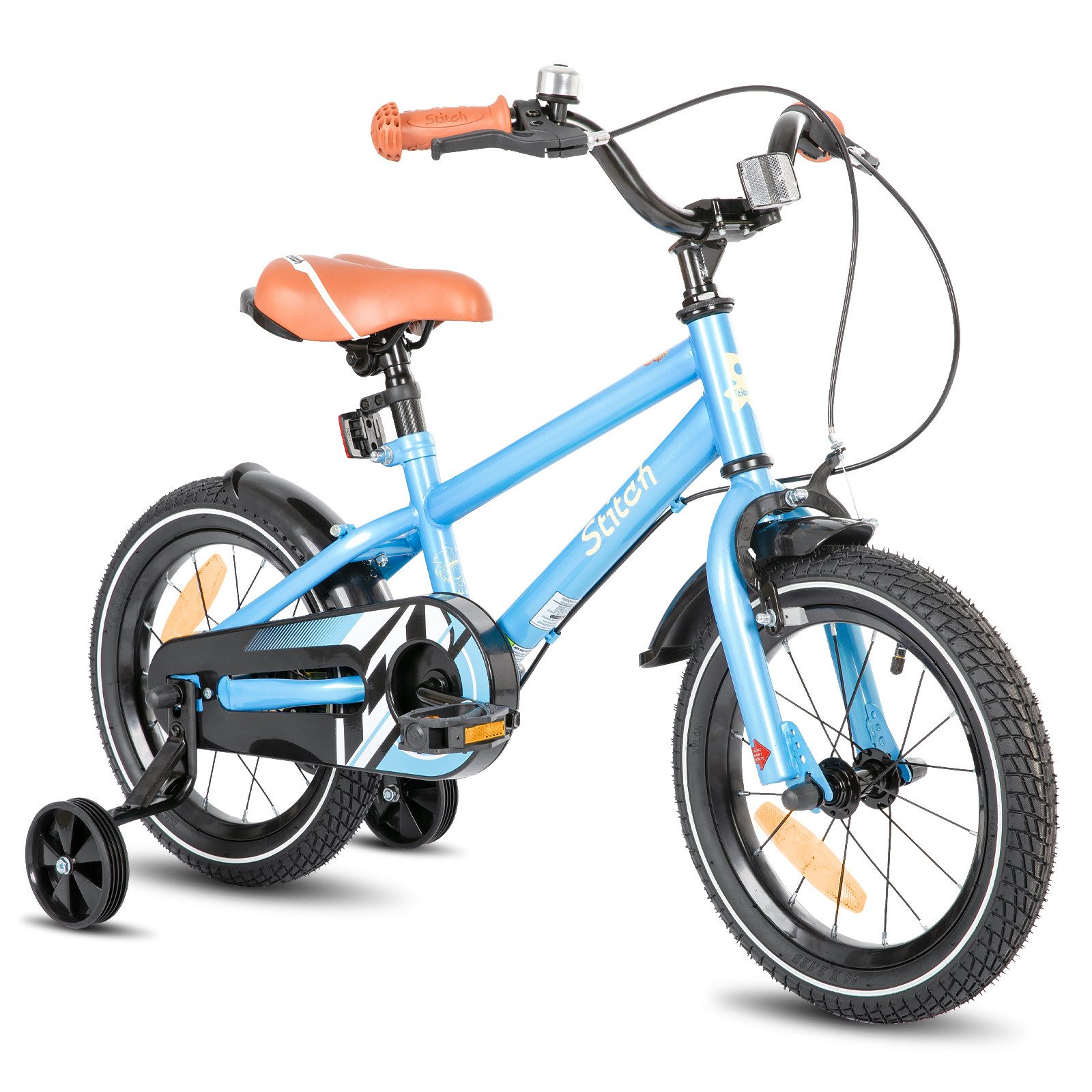 JOYSTAR Kinderfahrrad Totem 12/14/16/18/20 Zoll Kinderfahrrad für 2-11 jährige Jungen, mit Stützräder, Kotflügel, Front and rear dual brakes, Reflektorplatte