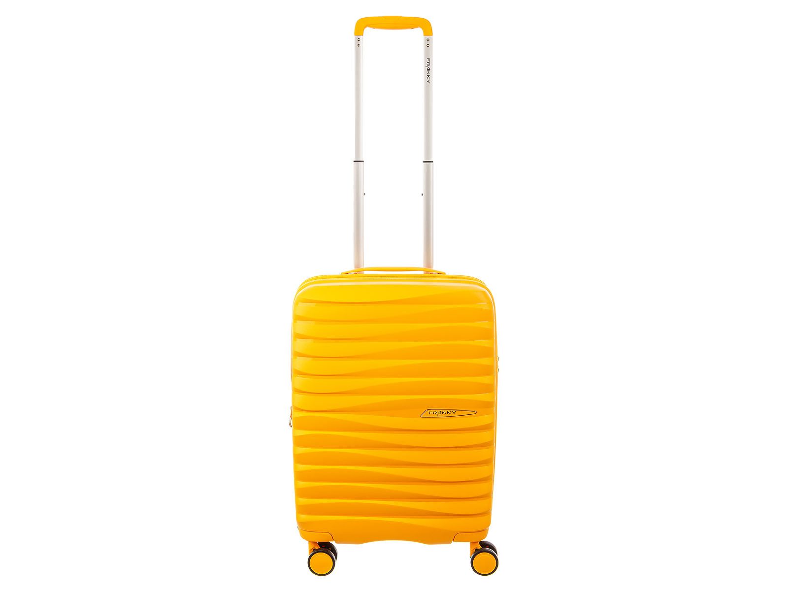 Franky Hartschalen-Trolley PP18 Trolley Hartschalenkoffer Spinner Gr. S, 4 Doppelrollen Rollen, Dehnfalte TSA Schloss