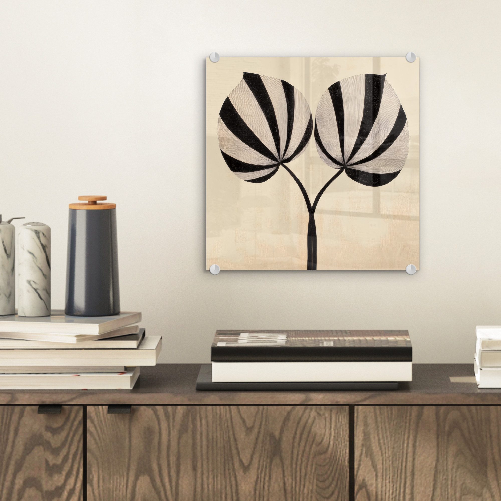MuchoWow Acrylglasbild Blätter - Gestreift - günstig online kaufen
