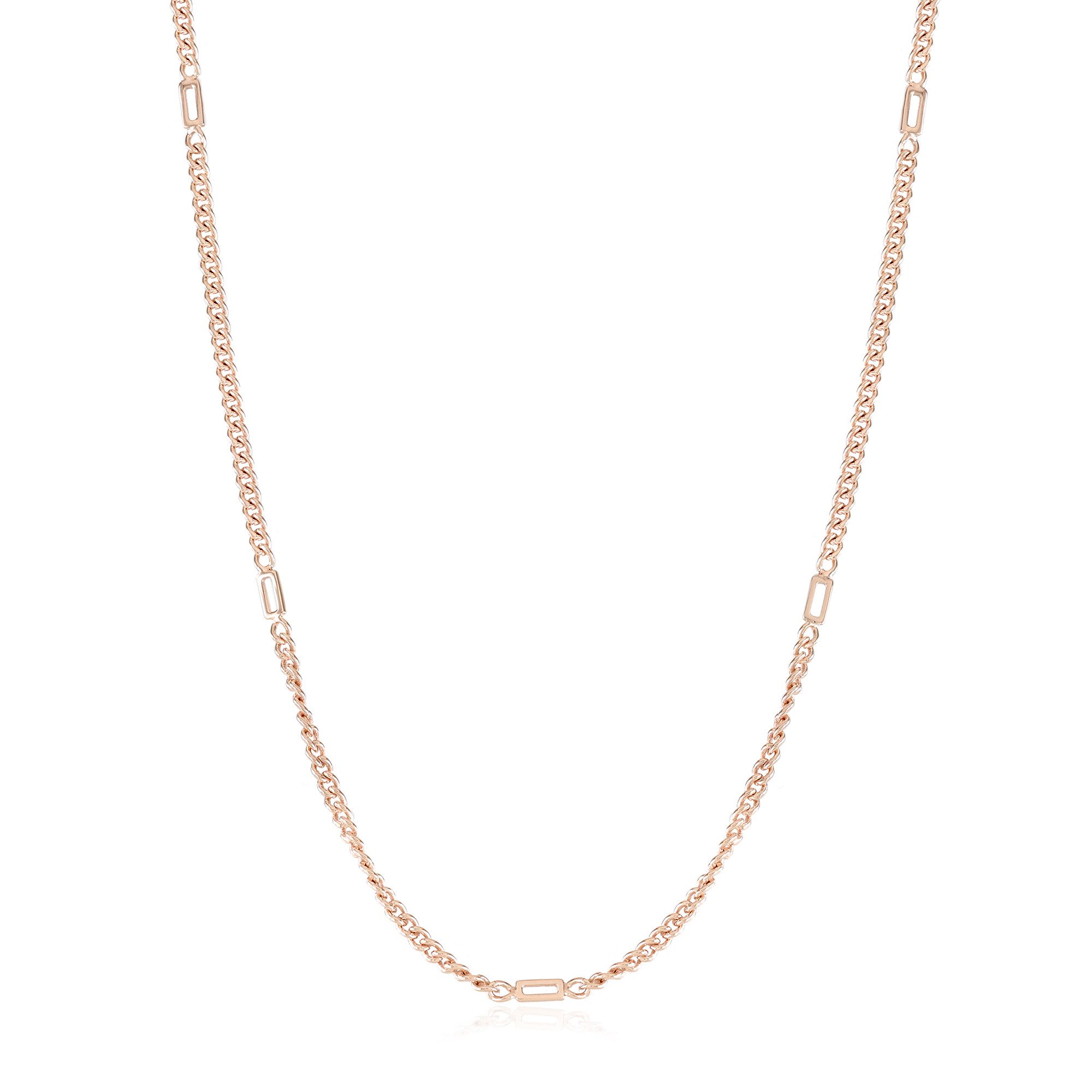 Silberkette Cavill Halskette 925er Sterlingsilber rosévergoldet, 50 cm Karabiner