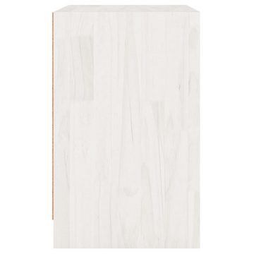 vidaXL Nachttisch Nachttisch Weiß 40x31x50 cm Massivholz Kiefer