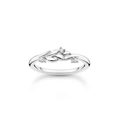 THOMAS SABO Silberring »TR2376-051-14 Ring Damen Blätter mit Weißen Steinen Silber Gr. 56«